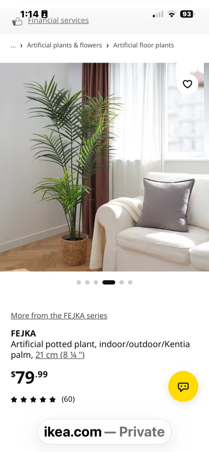 IKEA Fejka Artificial Kentia Palm Potted Plant