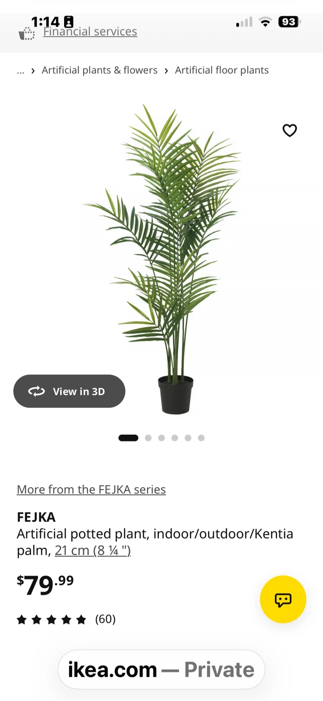 IKEA Fejka Artificial Kentia Palm Potted Plant - photo 2