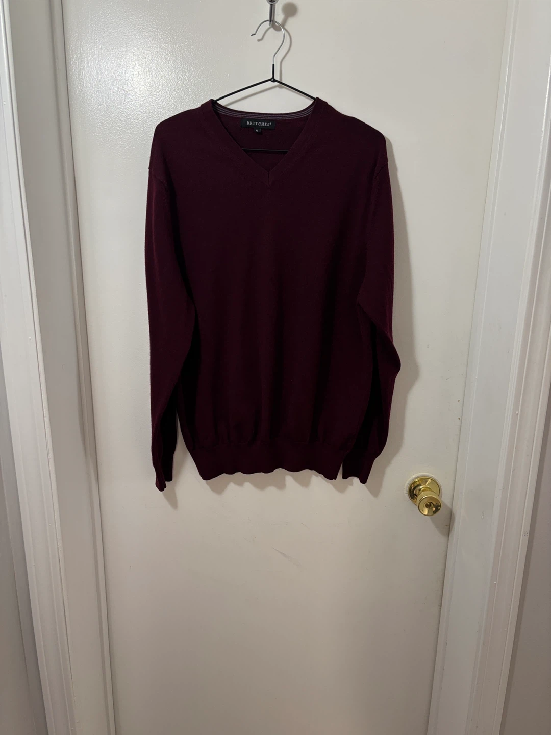 Britches Burgundy V-Neck Sweater XL