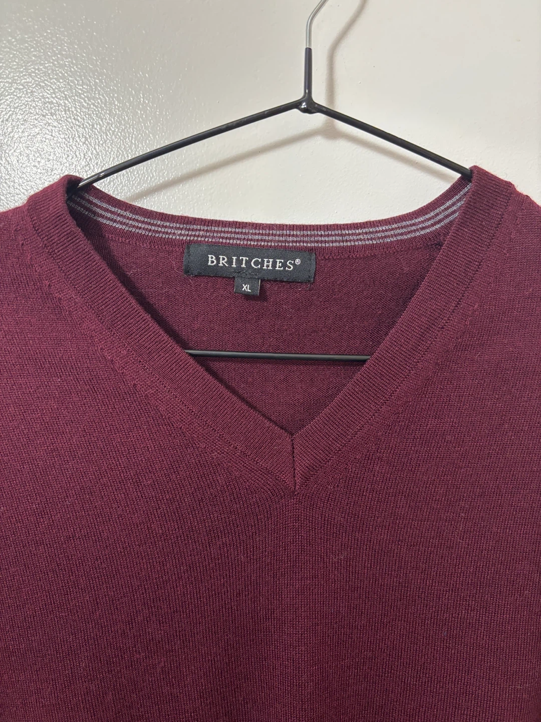 Britches Burgundy V-Neck Sweater XL - photo 2