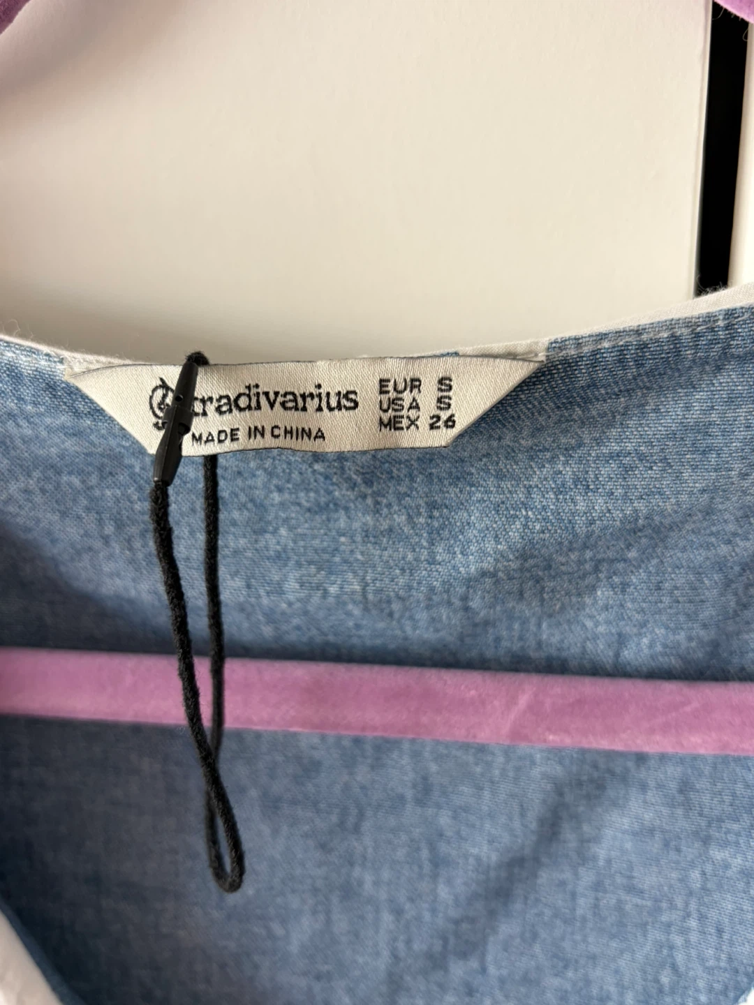 Stradivarius Denim Blouse with White Collar - photo 2