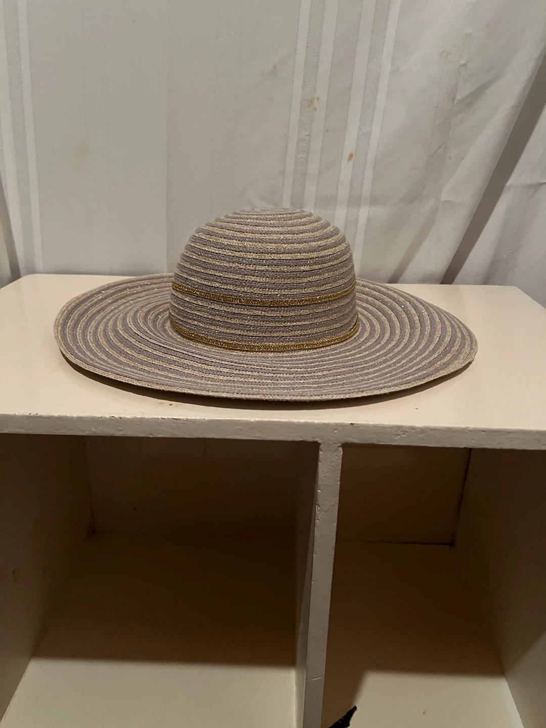Woven Sun Hat with Gold Detailing