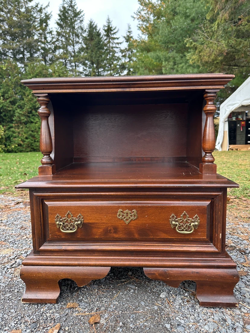 Beautiful Vintage Solid Wood Nightstand