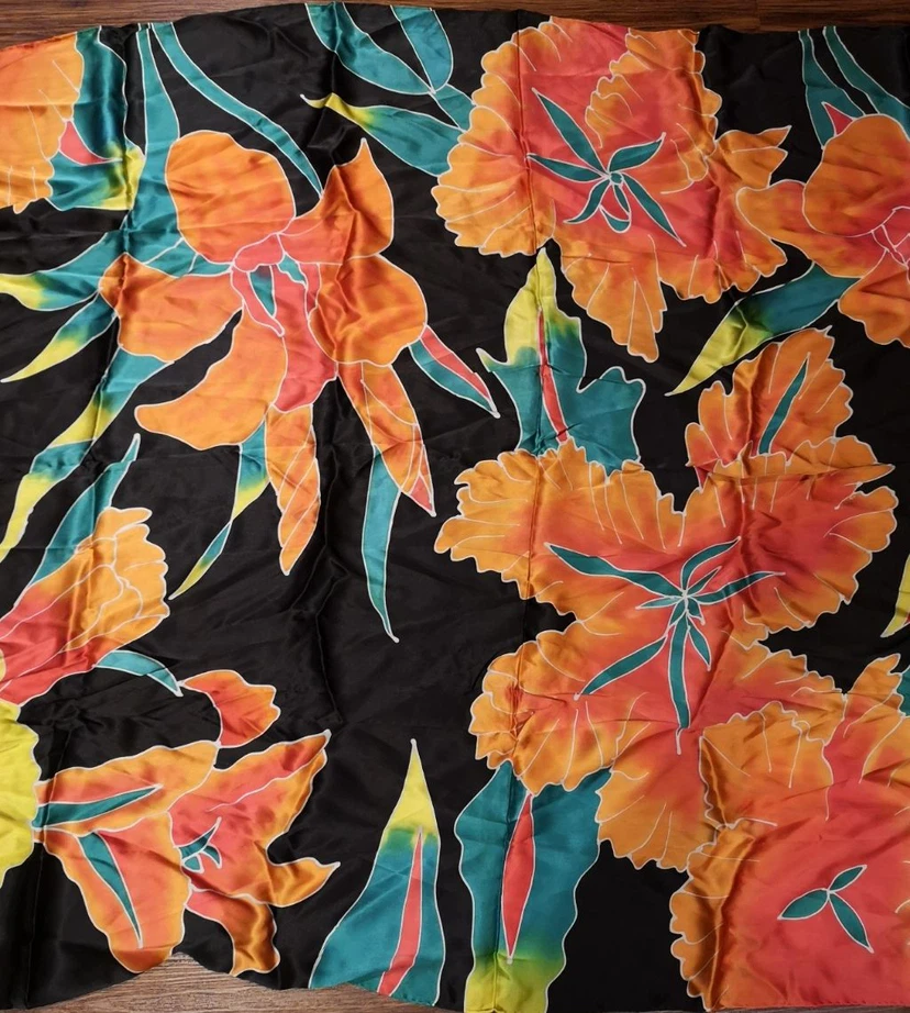 Floral Print Silk shawl (100% pure silk) - photo 2