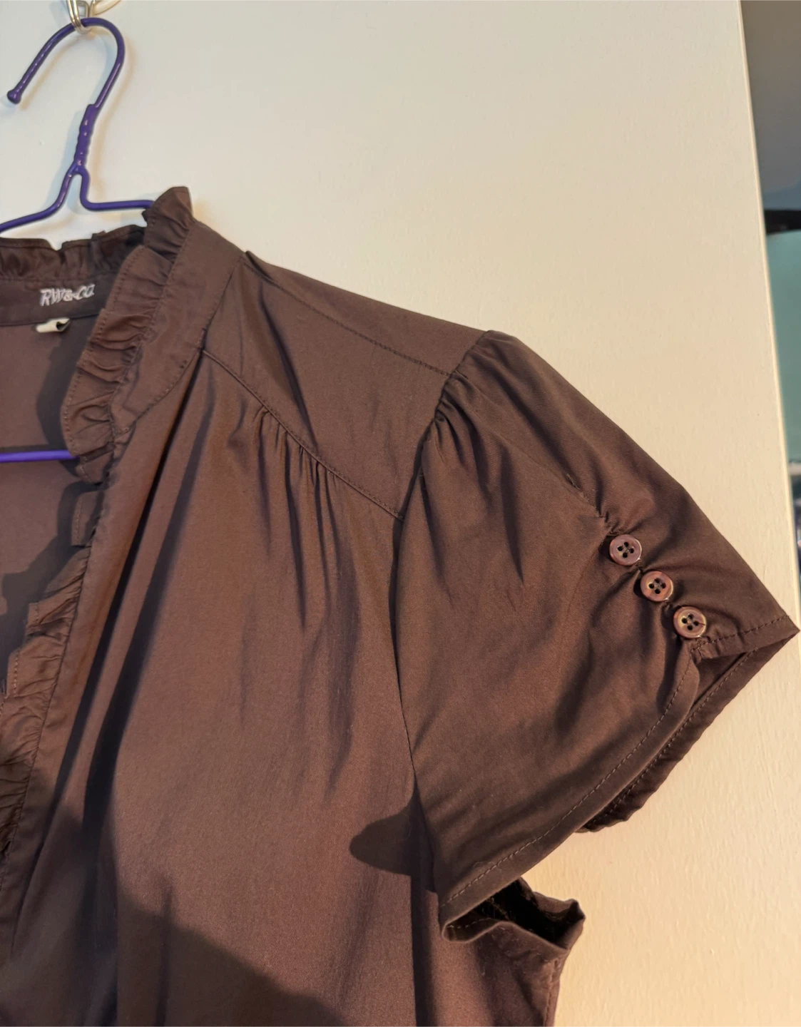 RW&Co. Brown Ruffled Blouse - photo 2
