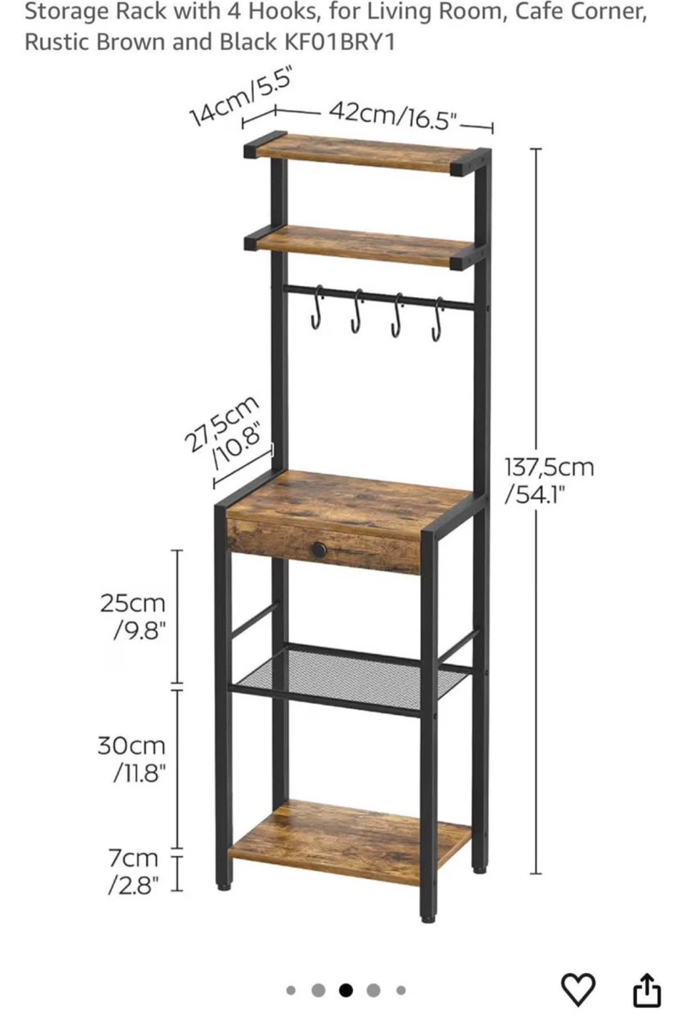 Yatinay 5-Tier Bakers Rack and Coffee Station - photo 3