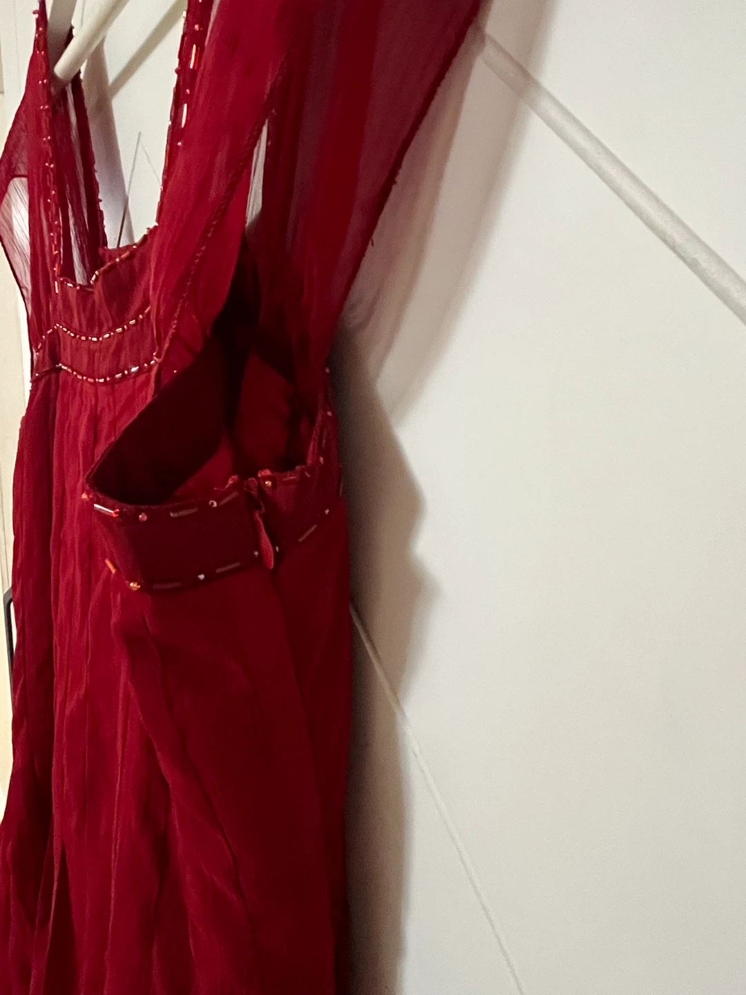 Feel-Free Red Beaded Dress Size L - photo 5