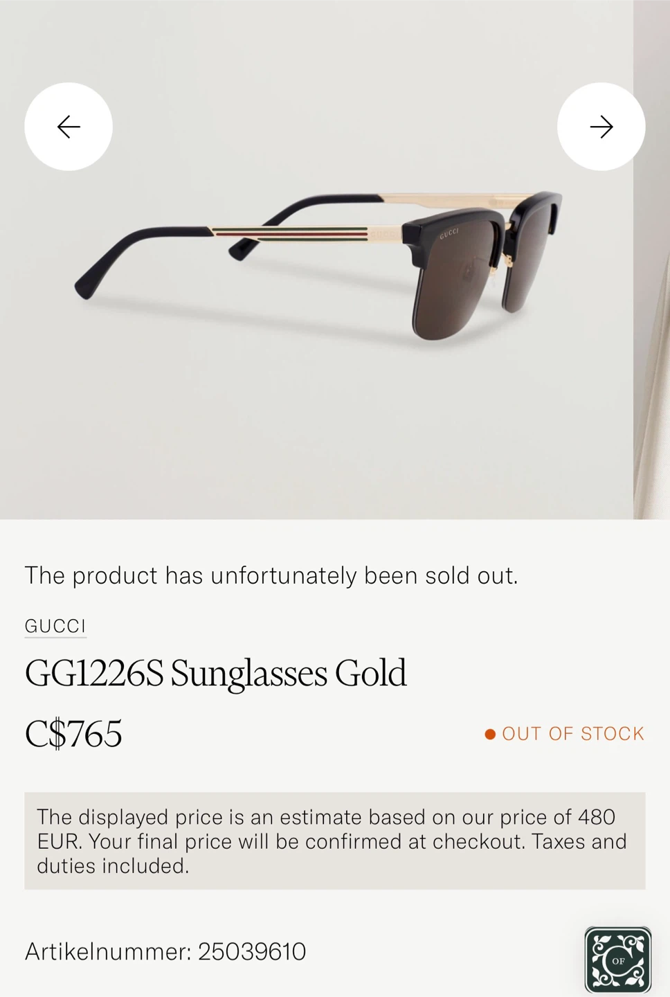 Gucci GG1226S Sunglasses