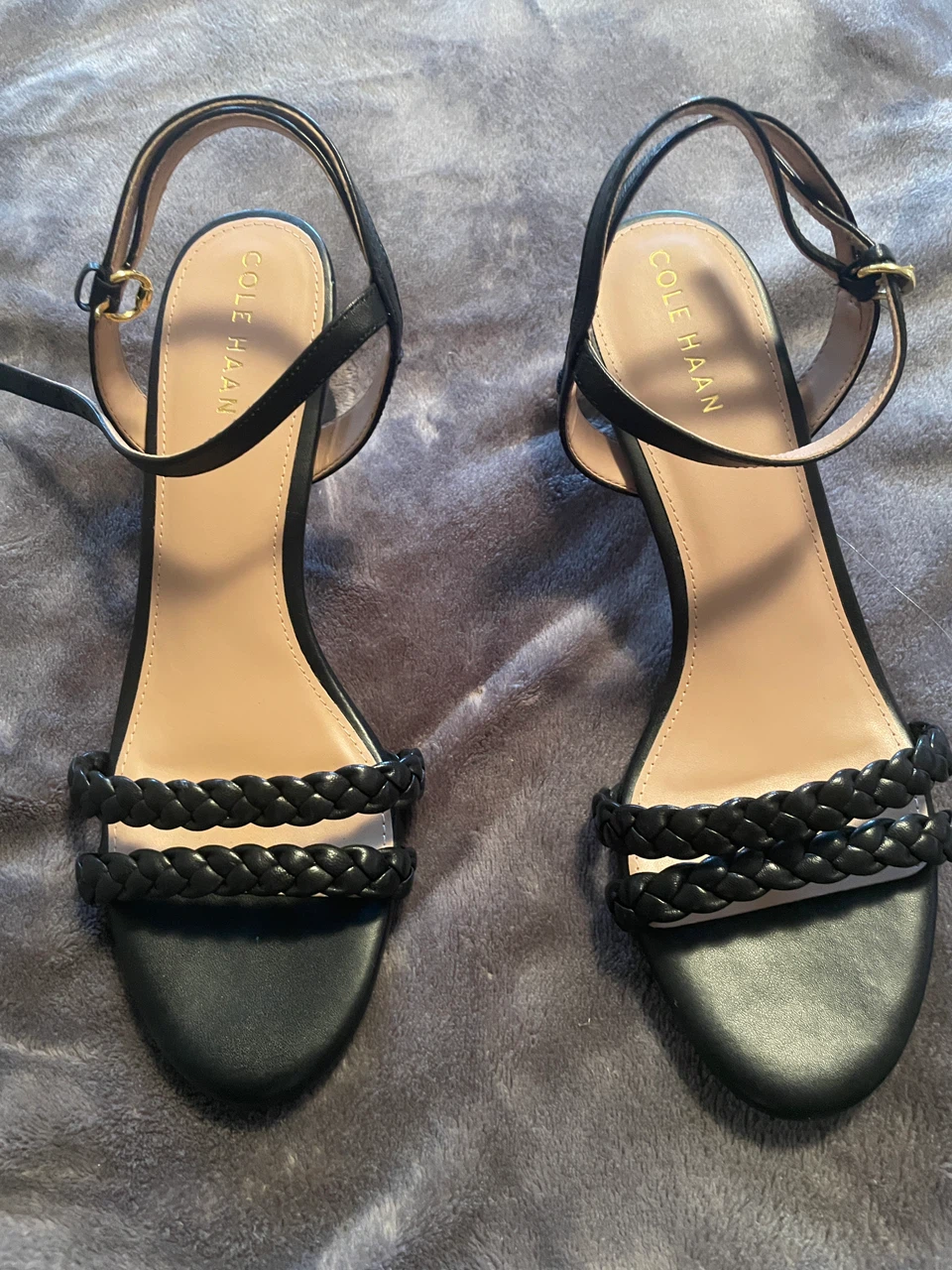 Cole Haan Black Braided Sandals