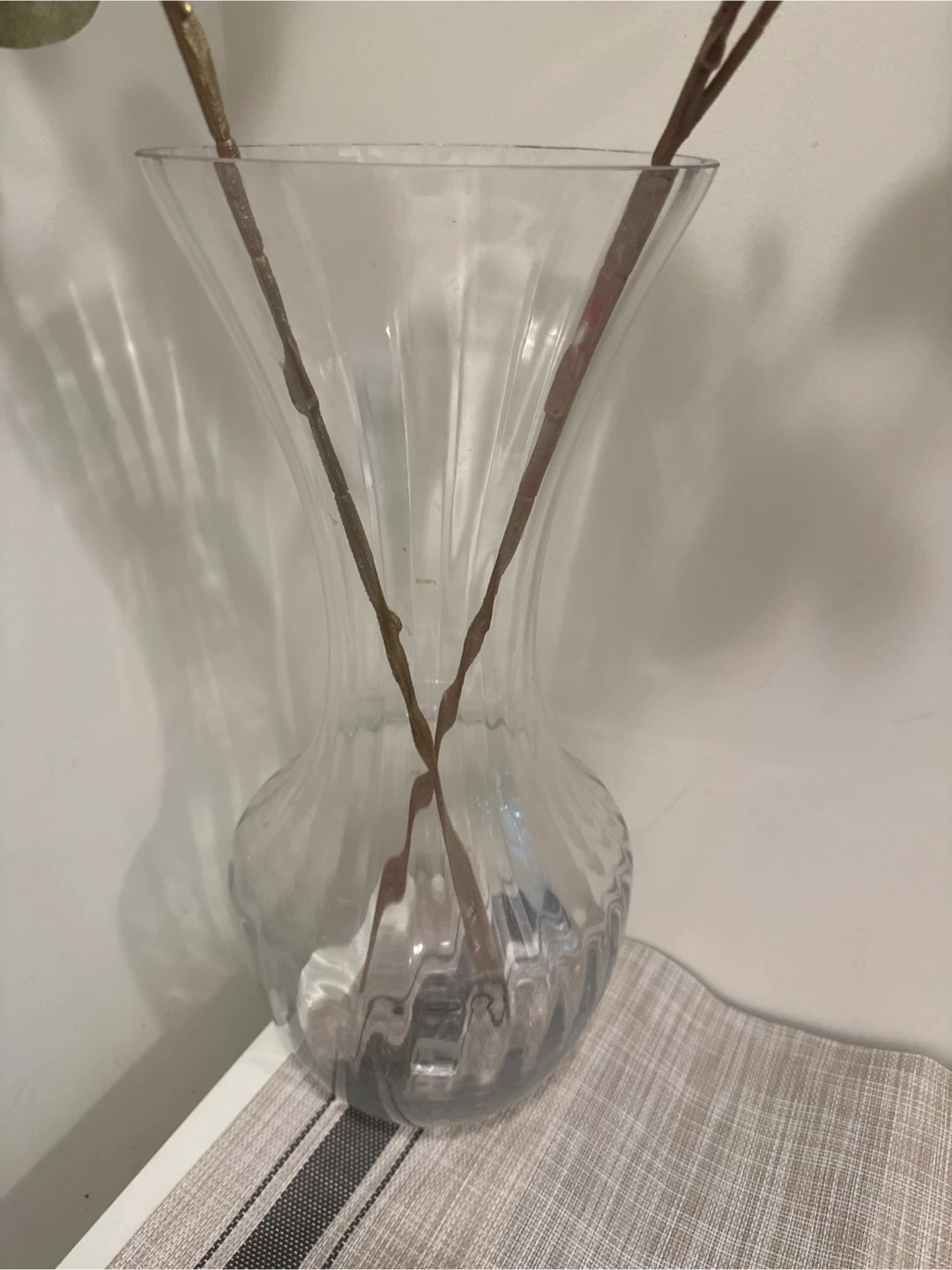 Clear Glass Vase with Artificial Stems - photo 2