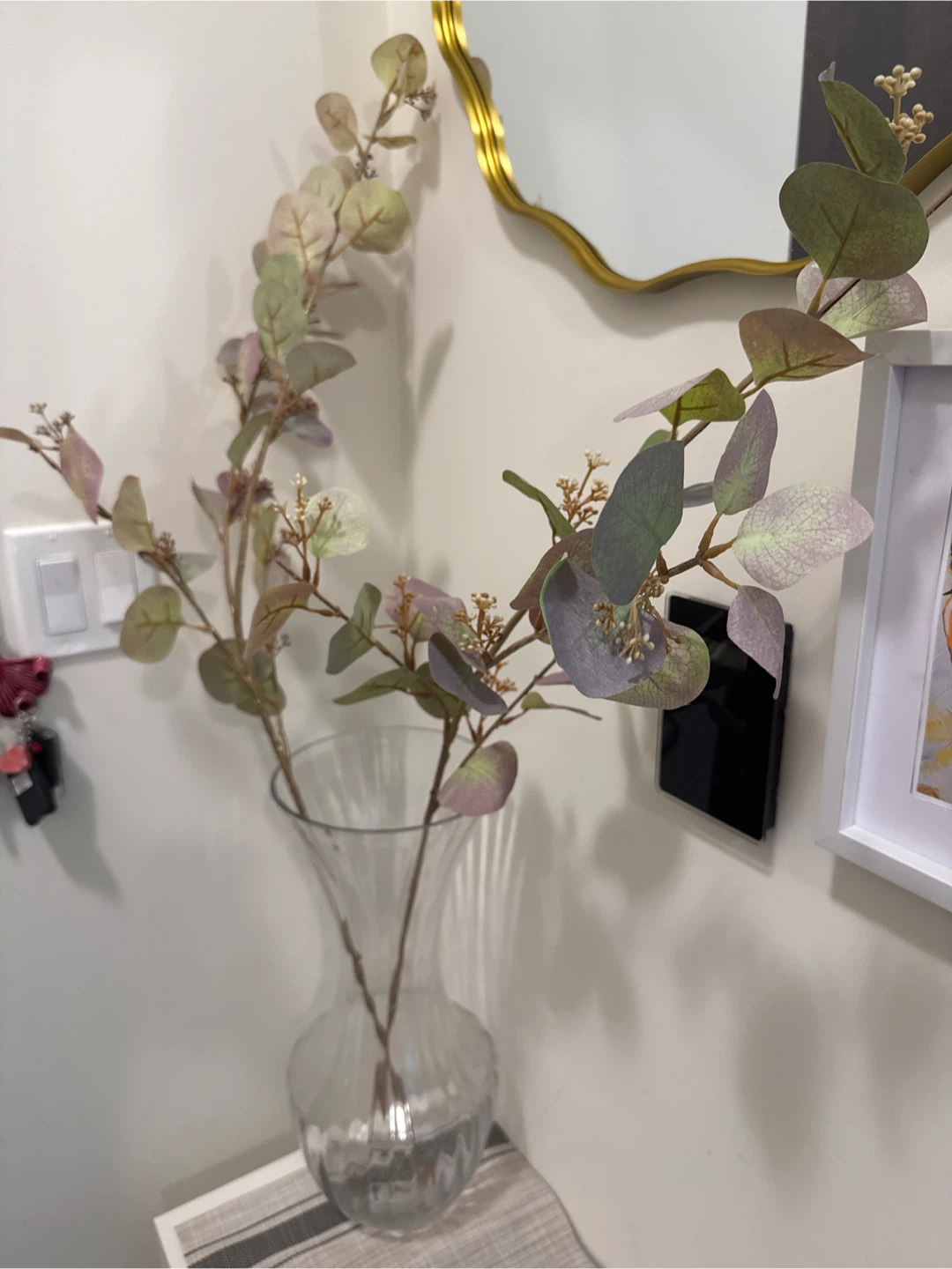 Clear Glass Vase with Artificial Stems - photo 4
