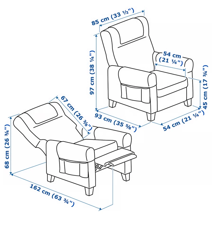 Grey IKEA MUREN Recliner Chair (CAN DELIVER) - photo 2