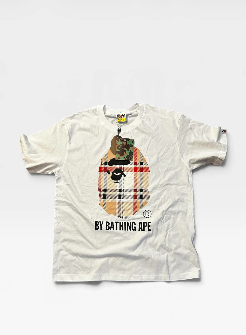 A Bathing Ape Plaid Ape Head T-Shirt