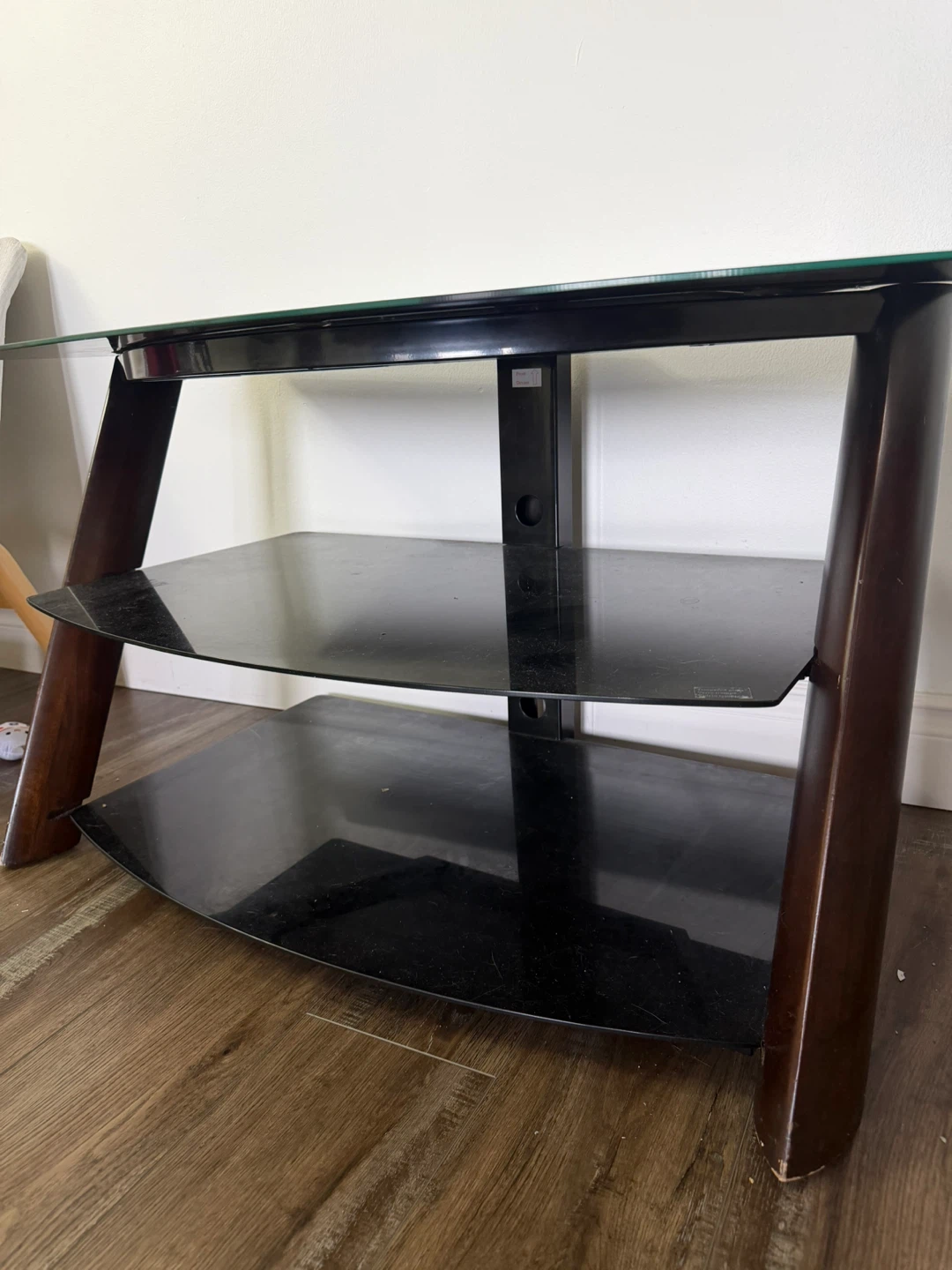 Black glass TV stand - photo 2