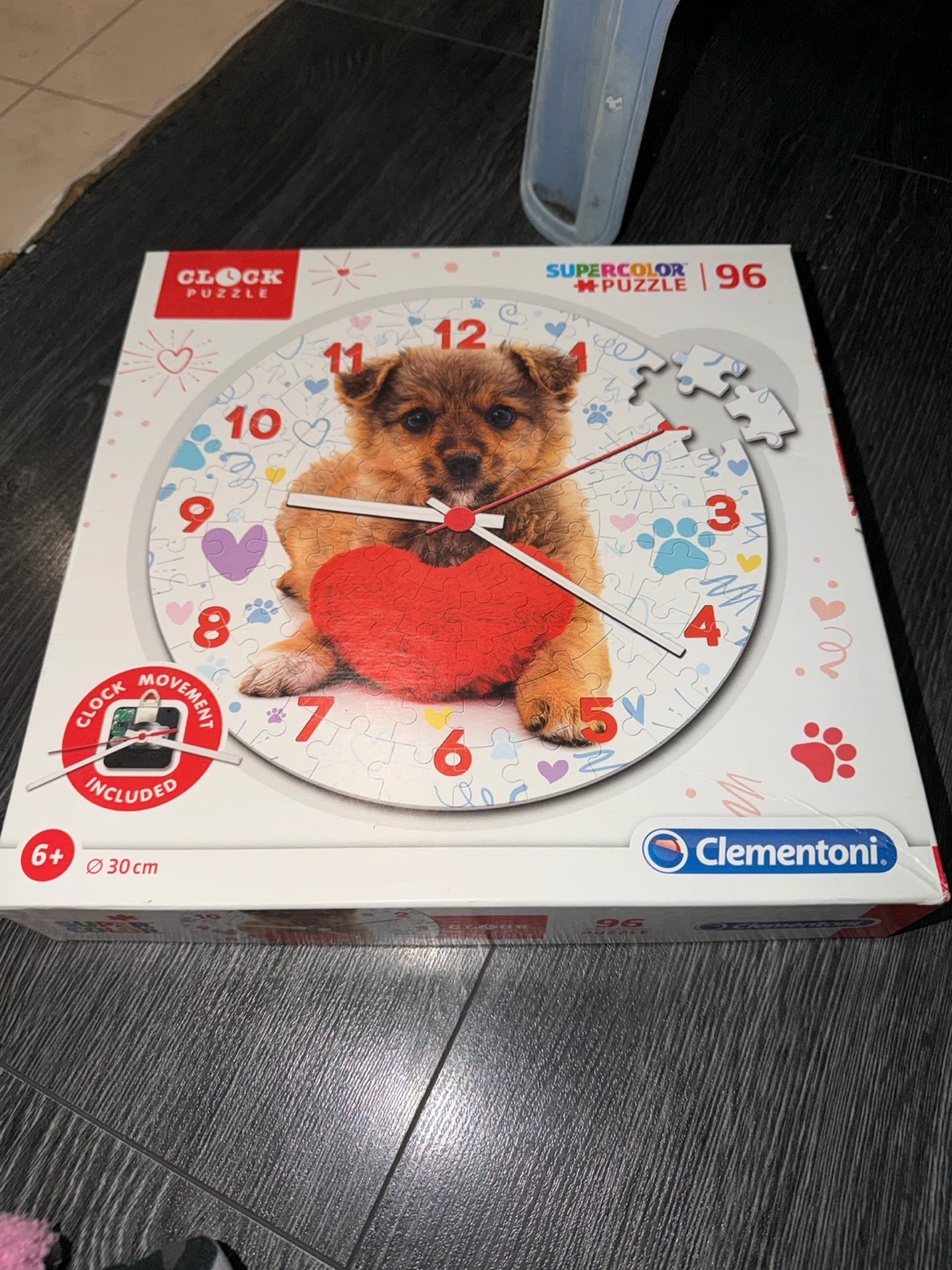 Clementoni Supercolor Puppy Clock Puzzle 96 Pieces