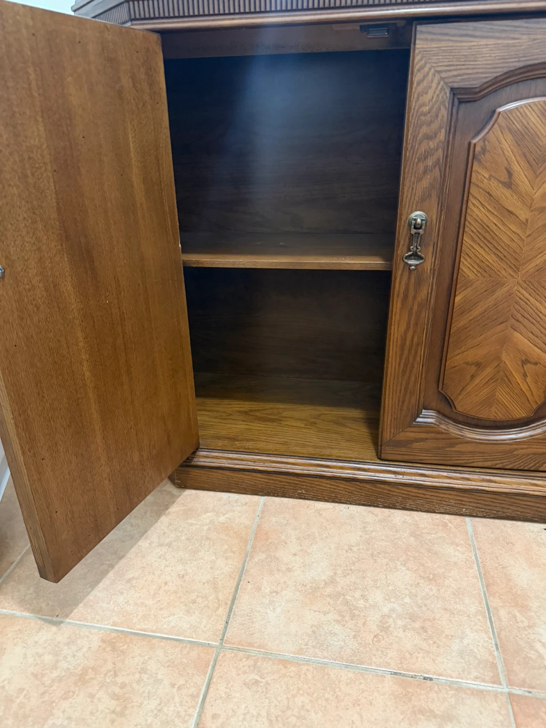 Vintage Oak Hallway Console Table with Mirror - photo 5
