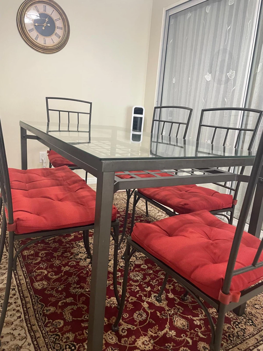 Metal Dining Table with 6 Chairs