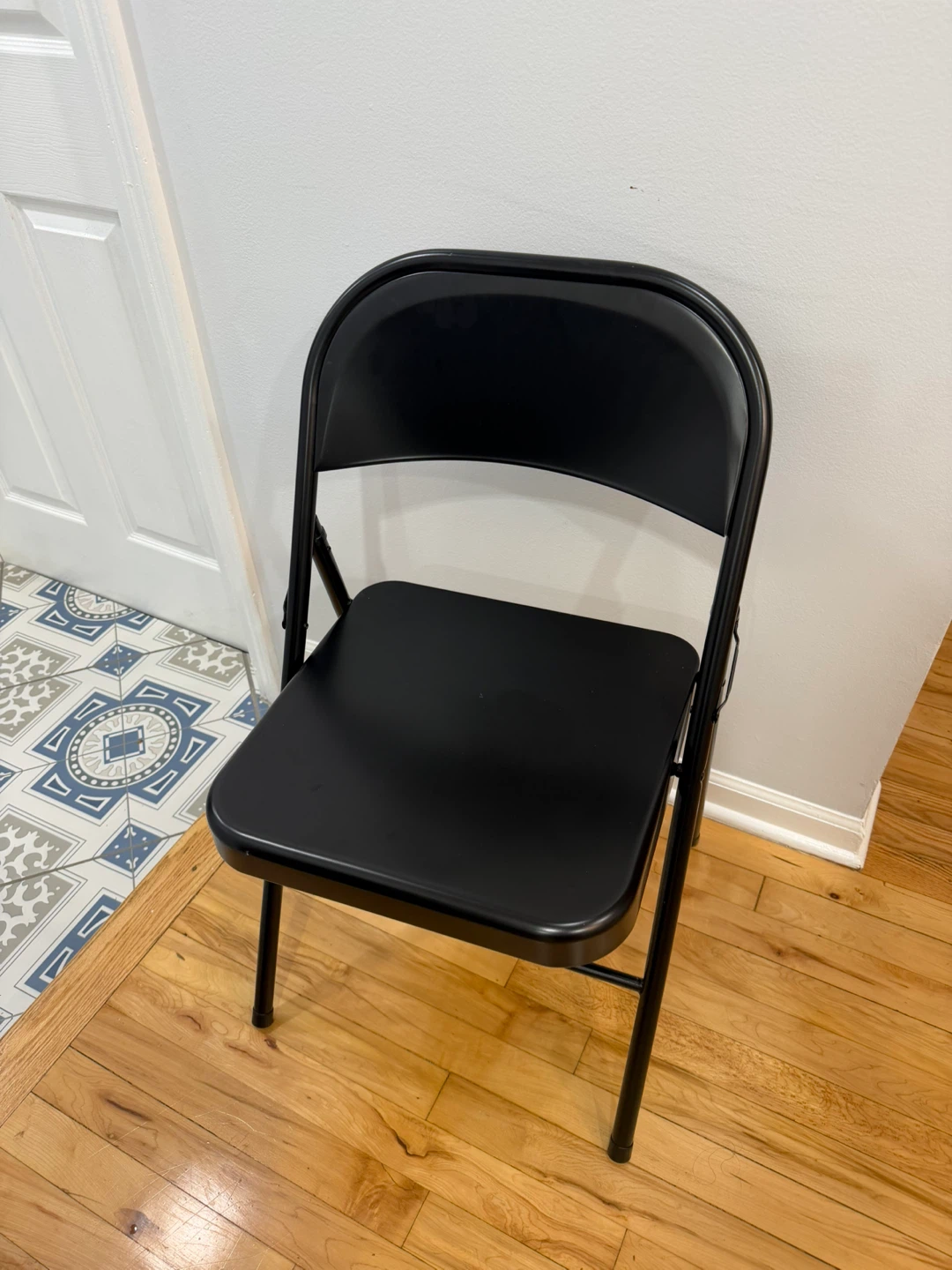 Set of 6 Black Metal Folding Chairs