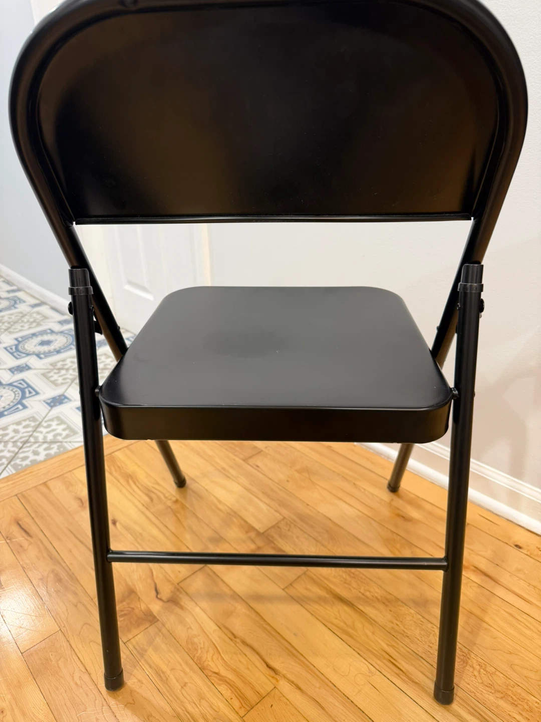 Set of 6 Black Metal Folding Chairs - photo 2