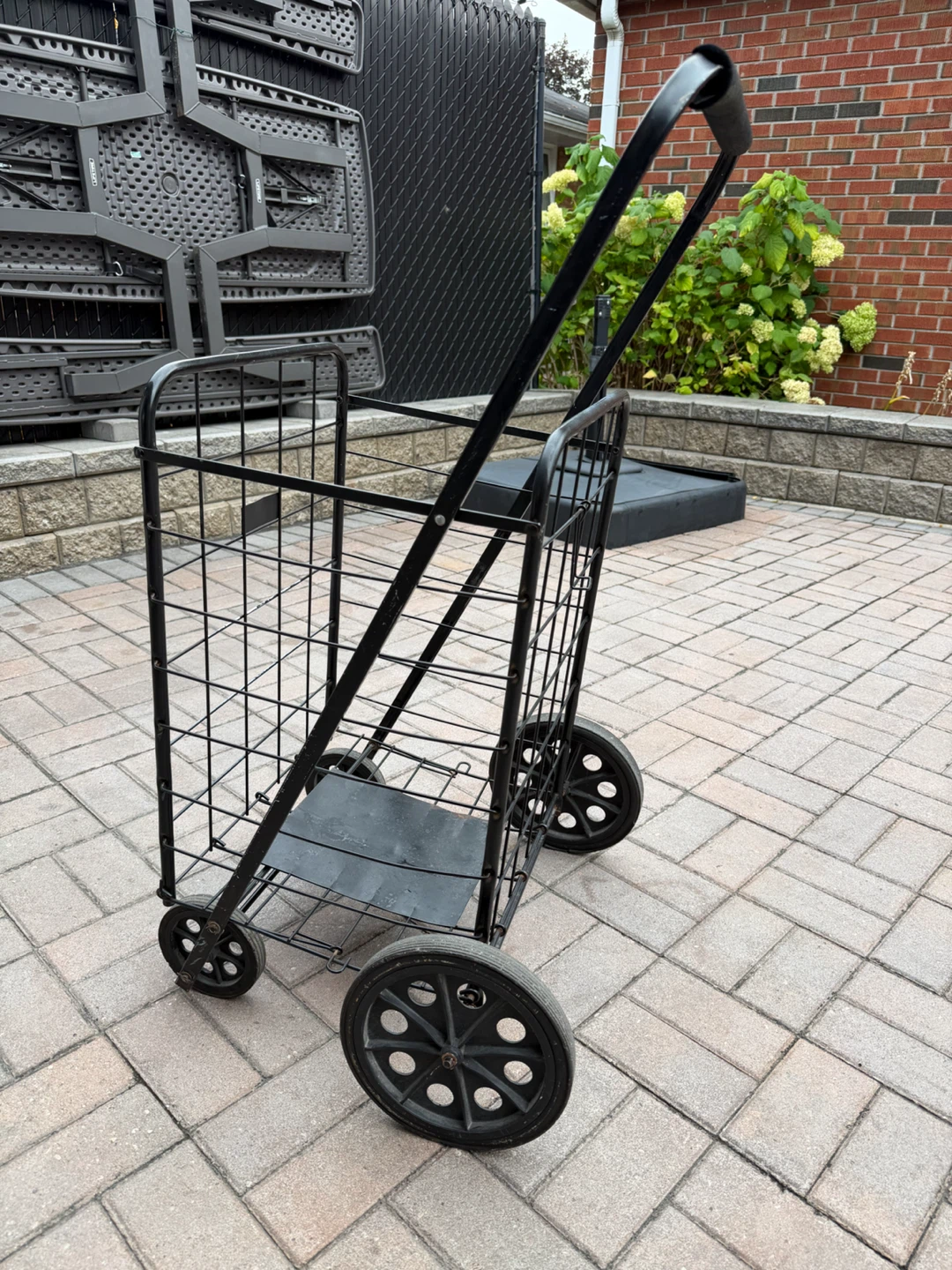 Black Wire Rolling Shopping Cart