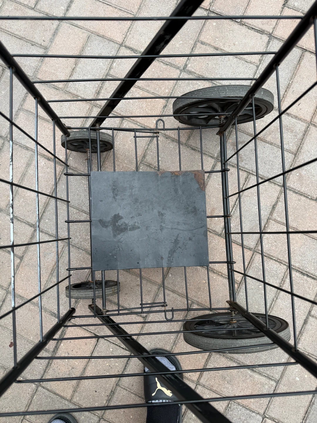 Black Wire Rolling Shopping Cart - photo 3