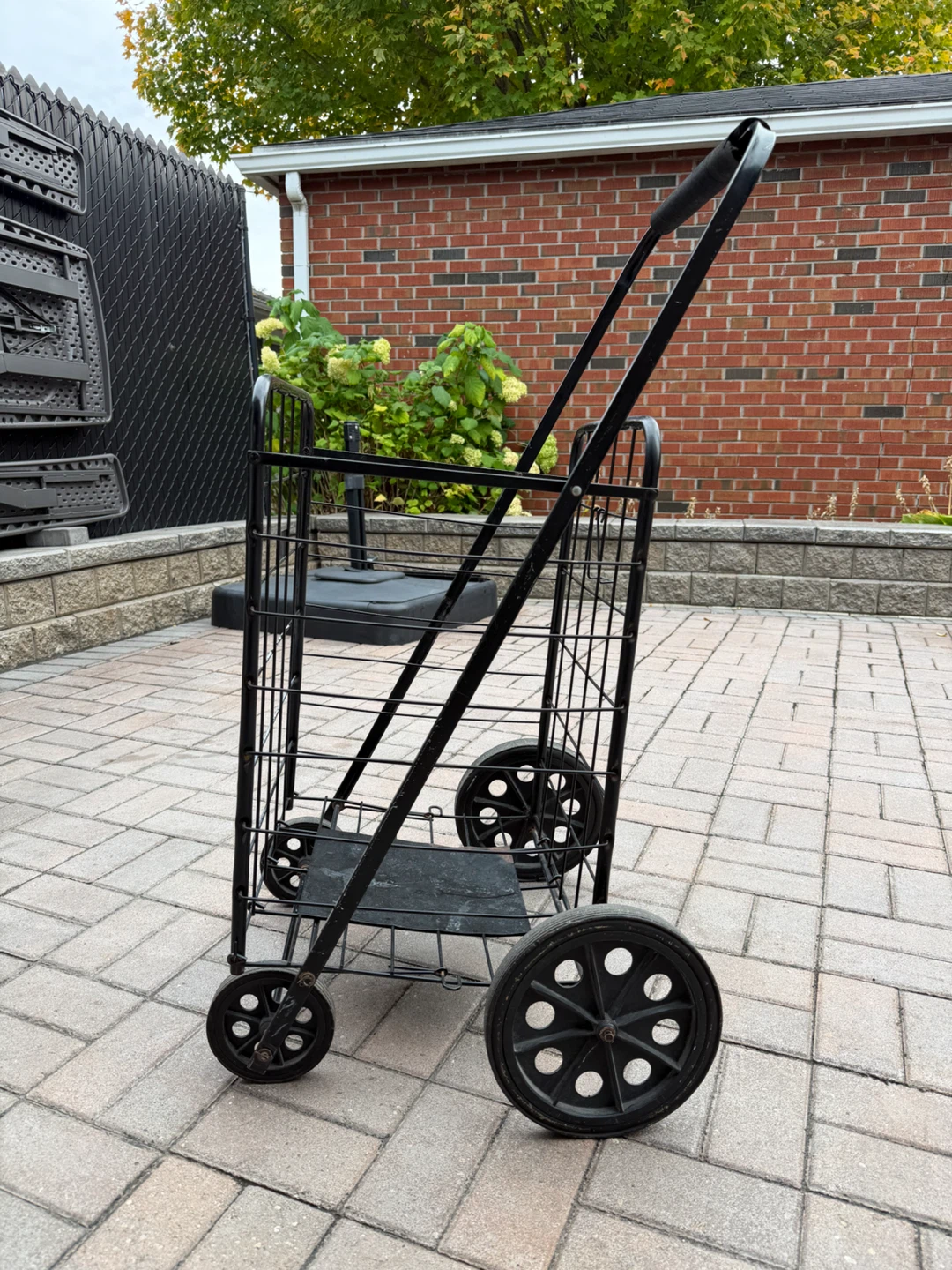 Black Wire Rolling Shopping Cart - photo 4