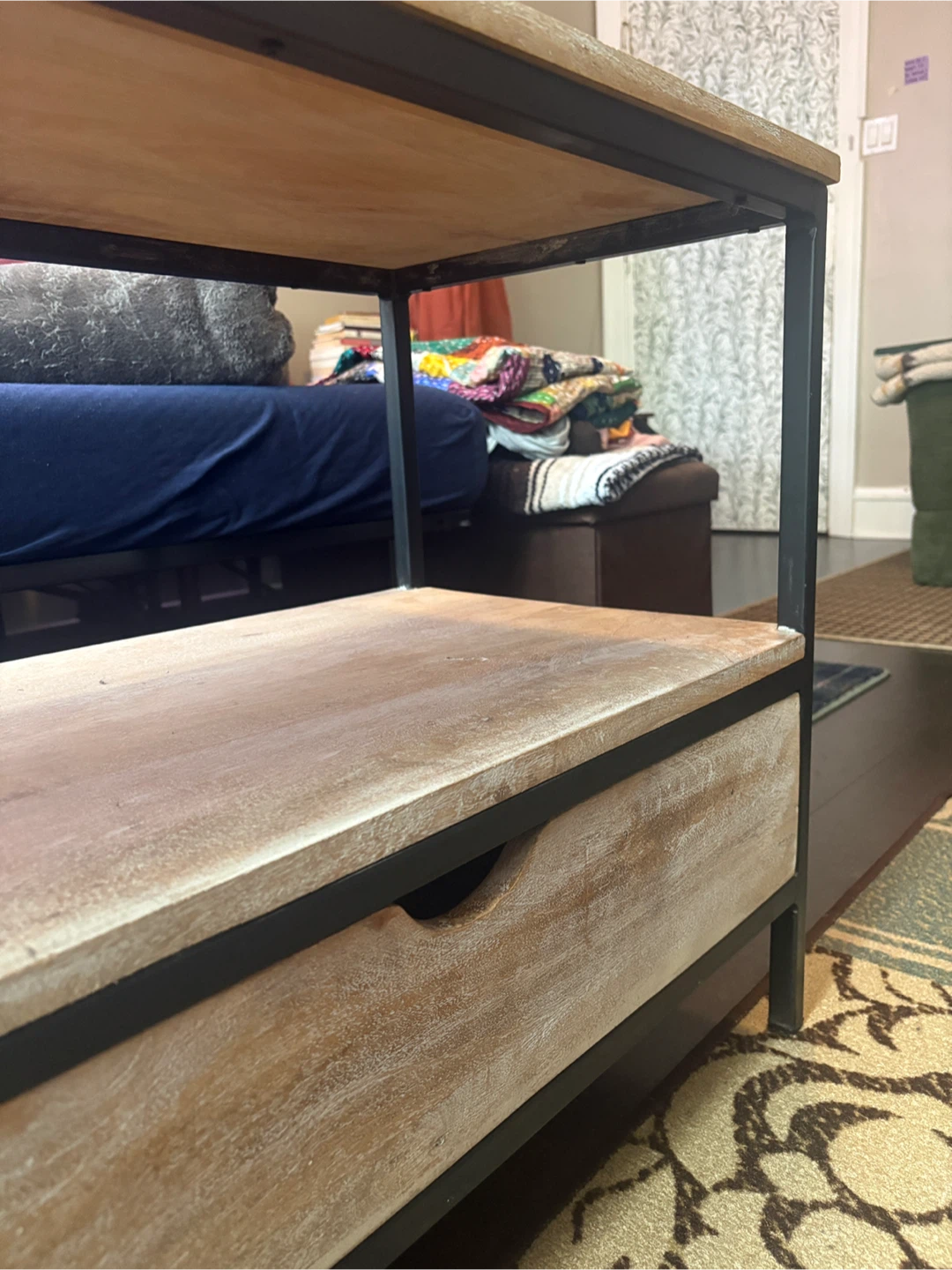 Industrial Style Wood and Metal Media Console - photo 3