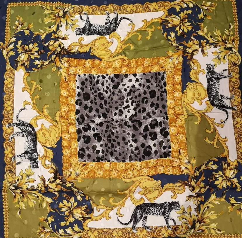 Leopard Print 100% pure Silk Scarf