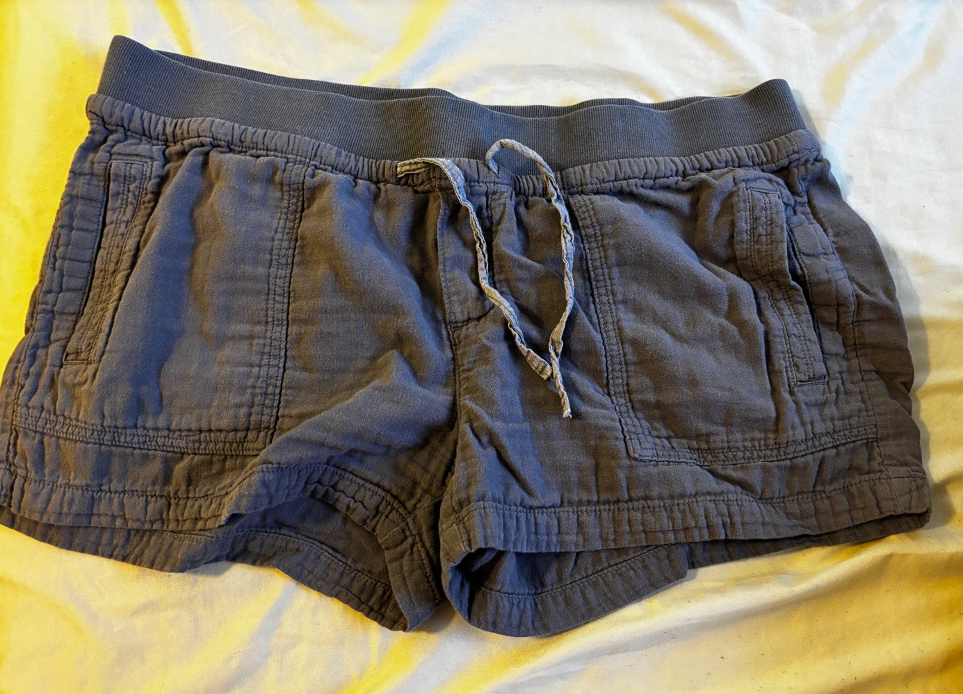 Kismet Grey and Olive Green Elastic Waist Shorts - photo 2