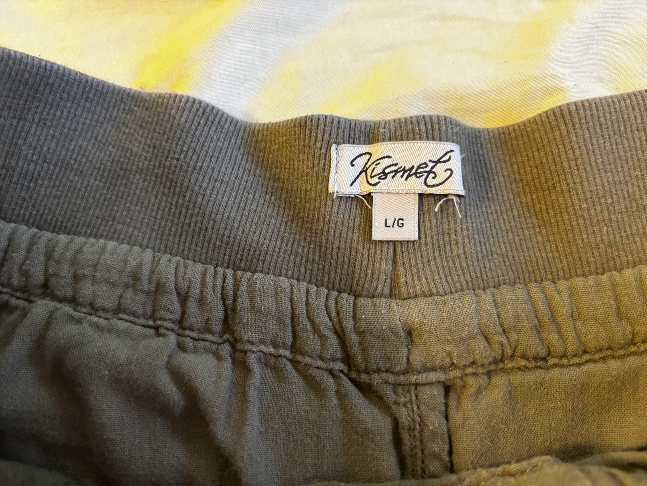 Kismet Grey and Olive Green Elastic Waist Shorts - photo 3