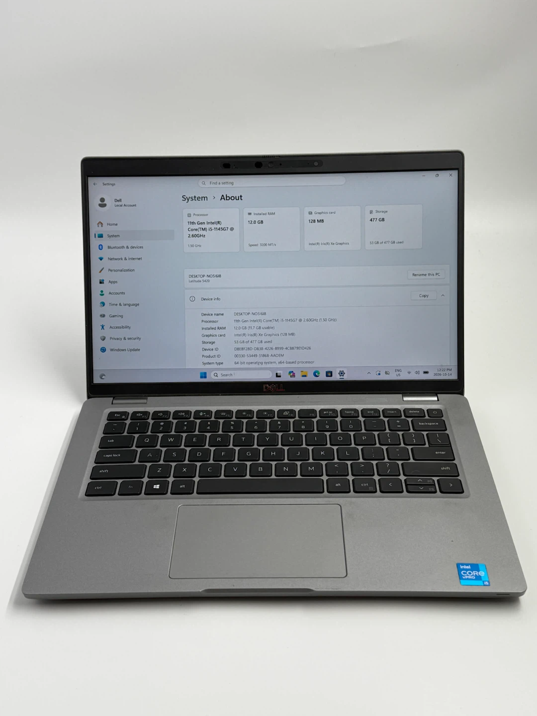Touchscreen Dell Latitude i5-1145G7 12 GB 500 GB SSD