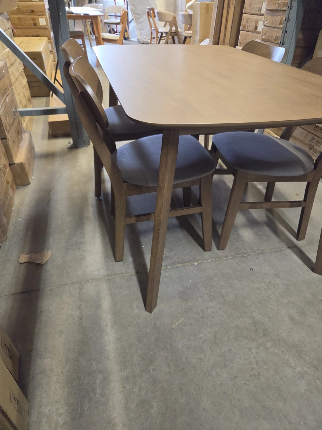 Modern Wooden Dining Table with 4 Chairs
