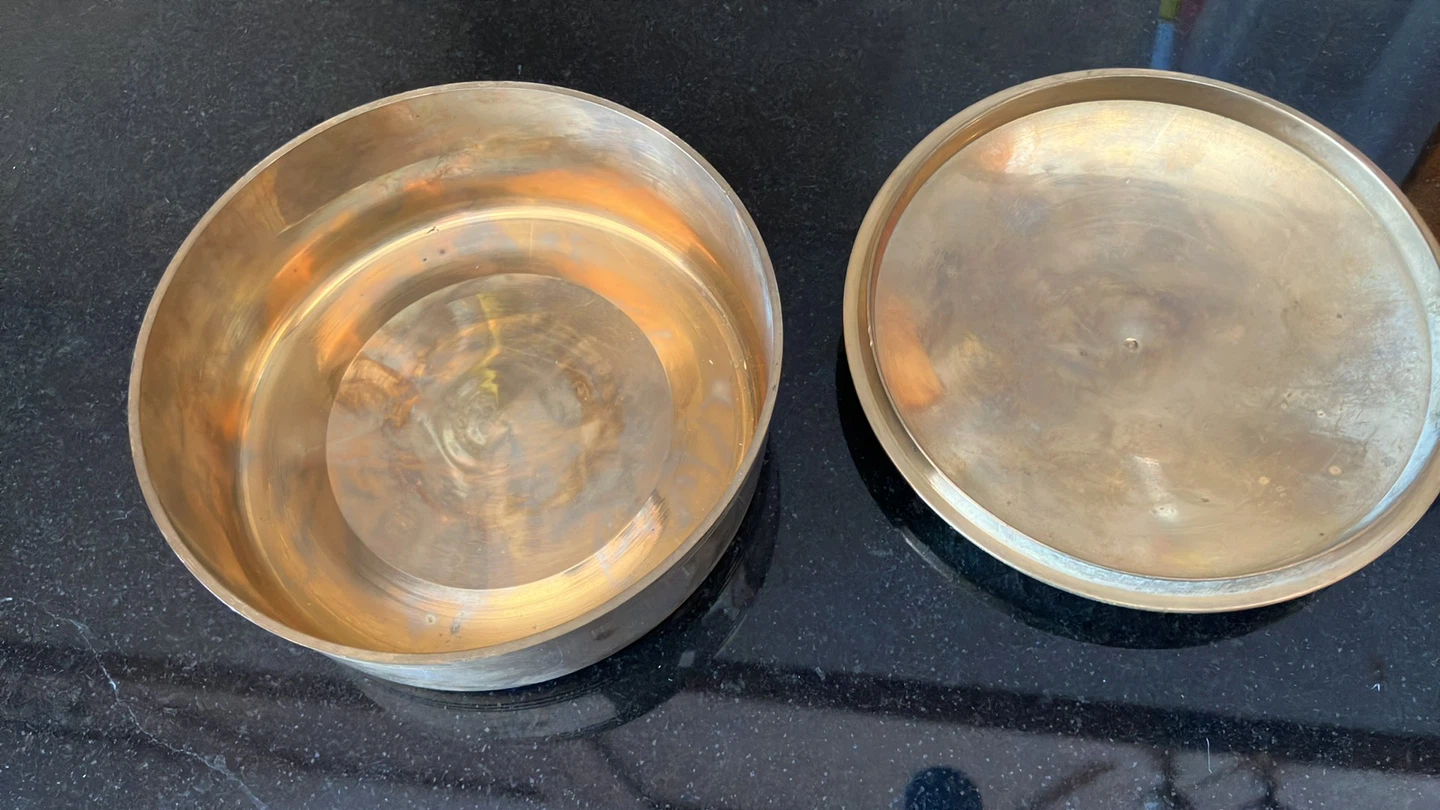 Vintage Brass and Enamel Trinket Box - photo 3