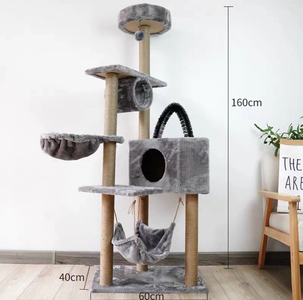 Gray Multi-Level Cat Tree 160cm - photo 2