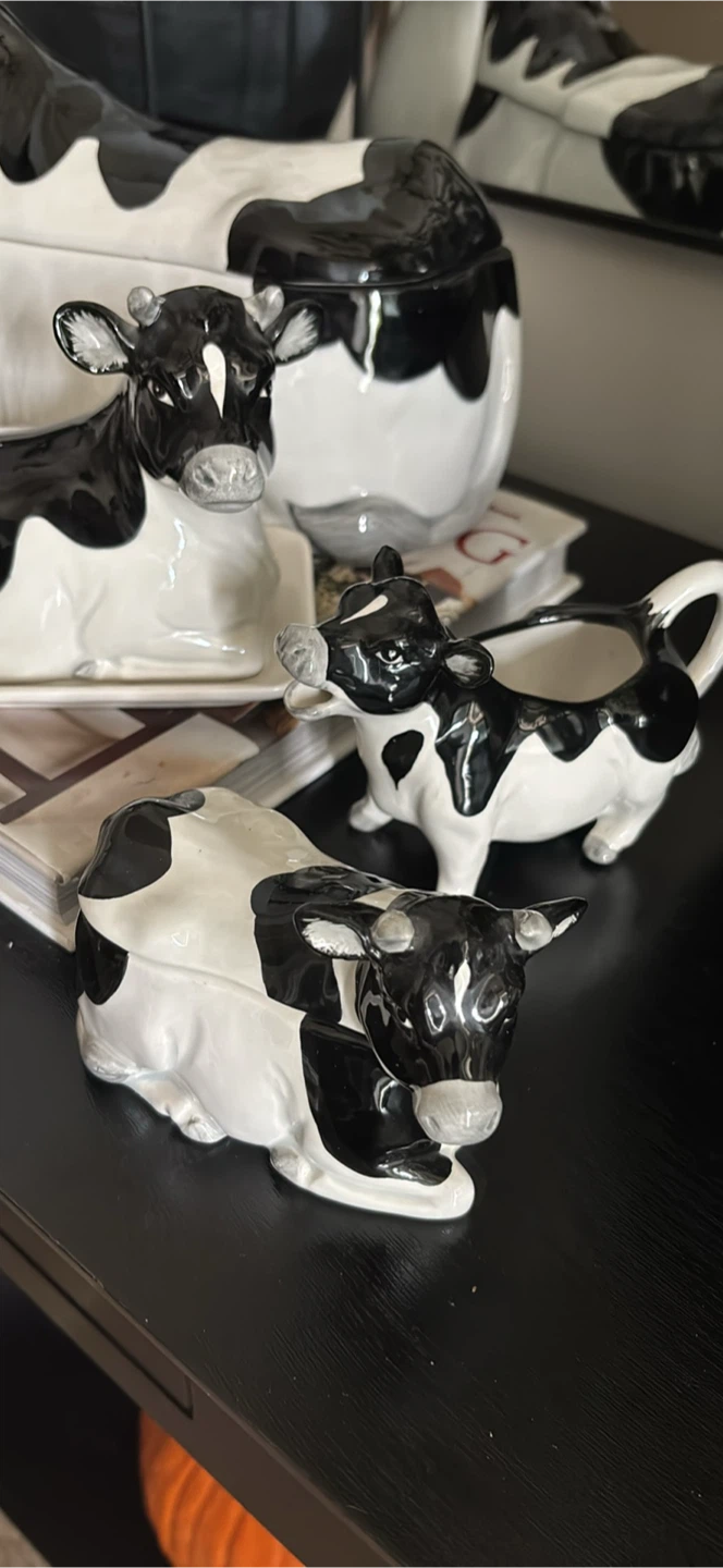 Ceramic Cow Kitchen Set vintage