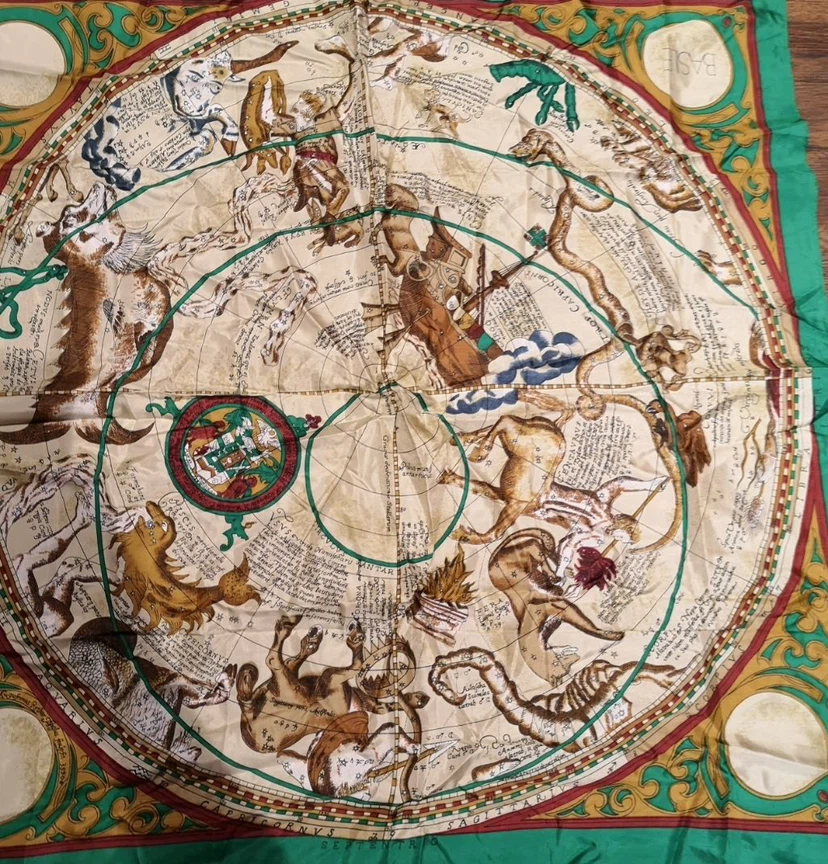 Basile Silk Scarf Celestial Map Print