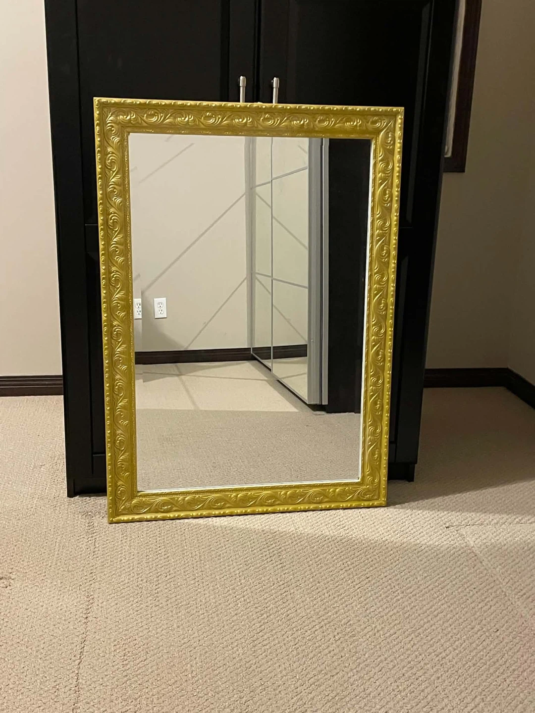Ornate Gold Rectangular Wall Mirror