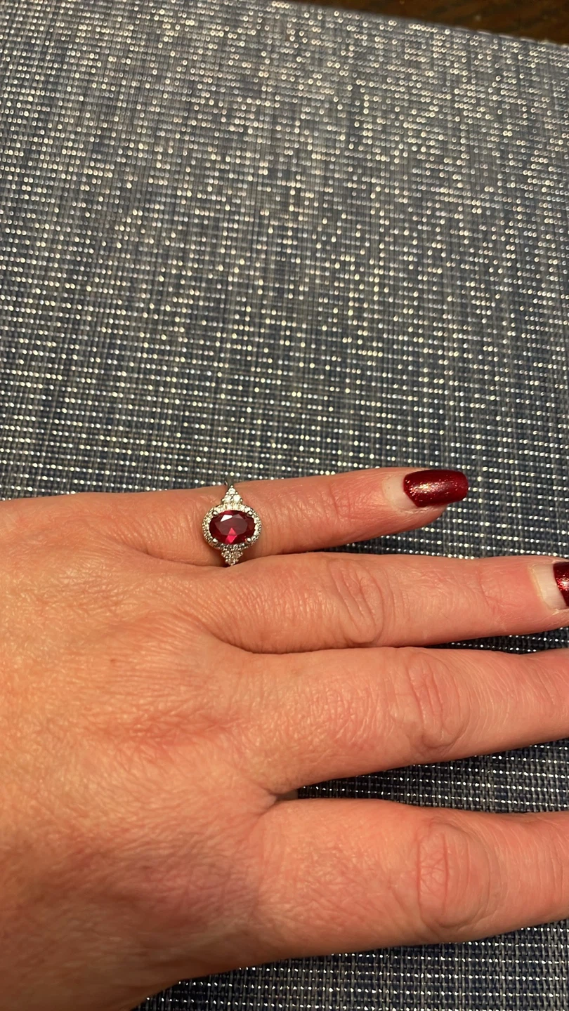 Oval Ruby Accent Ring size 6