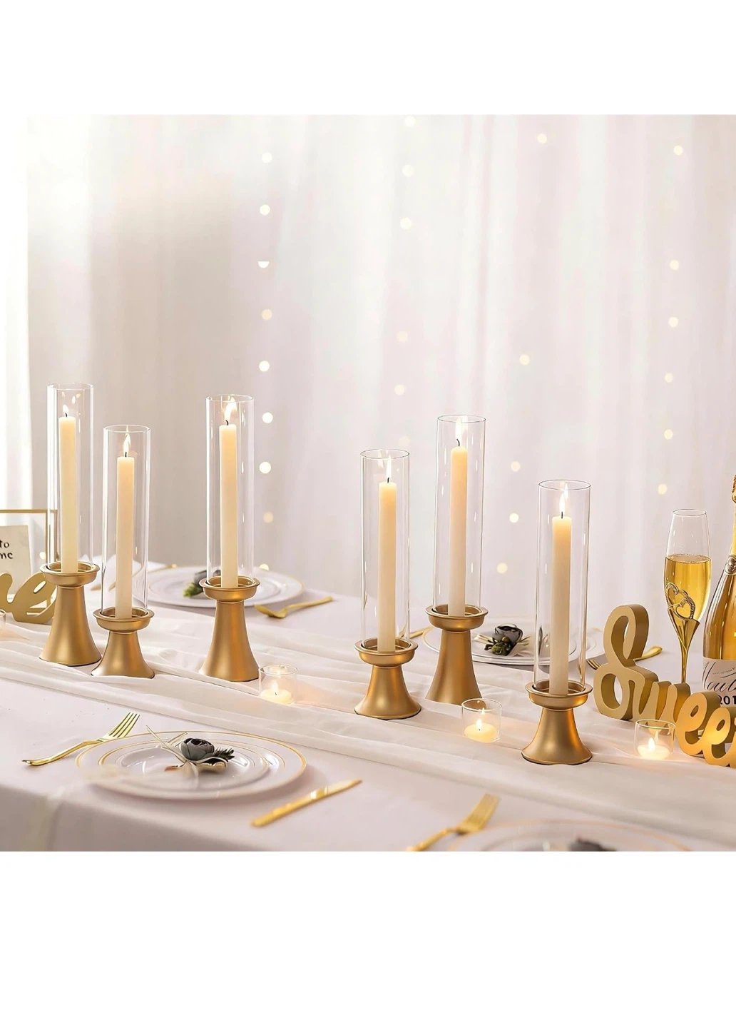 Set of 22 taper Gold Candle Holders