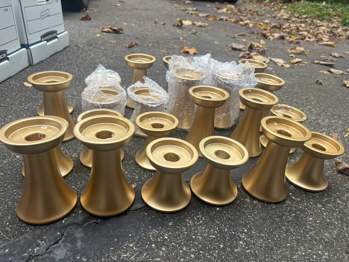 Set of 22 taper Gold Candle Holders - photo 2