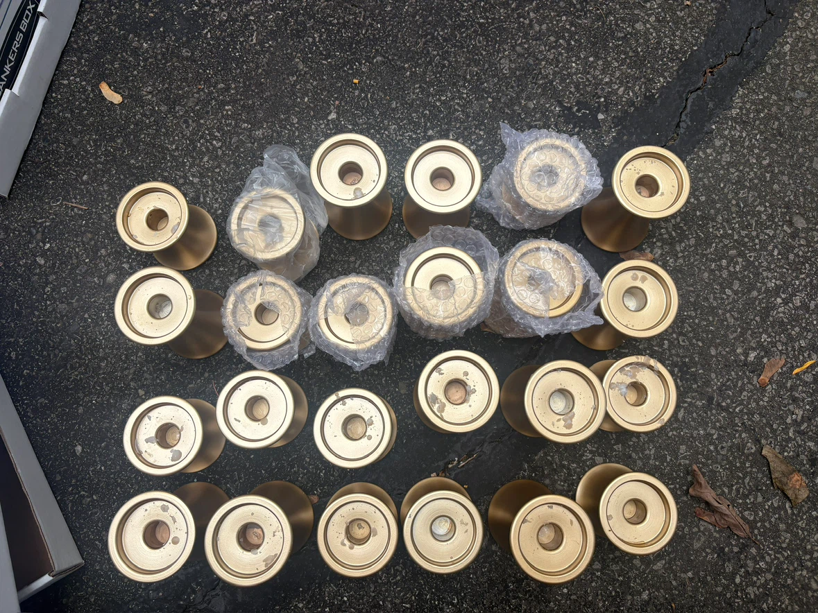 Set of 22 taper Gold Candle Holders - photo 3
