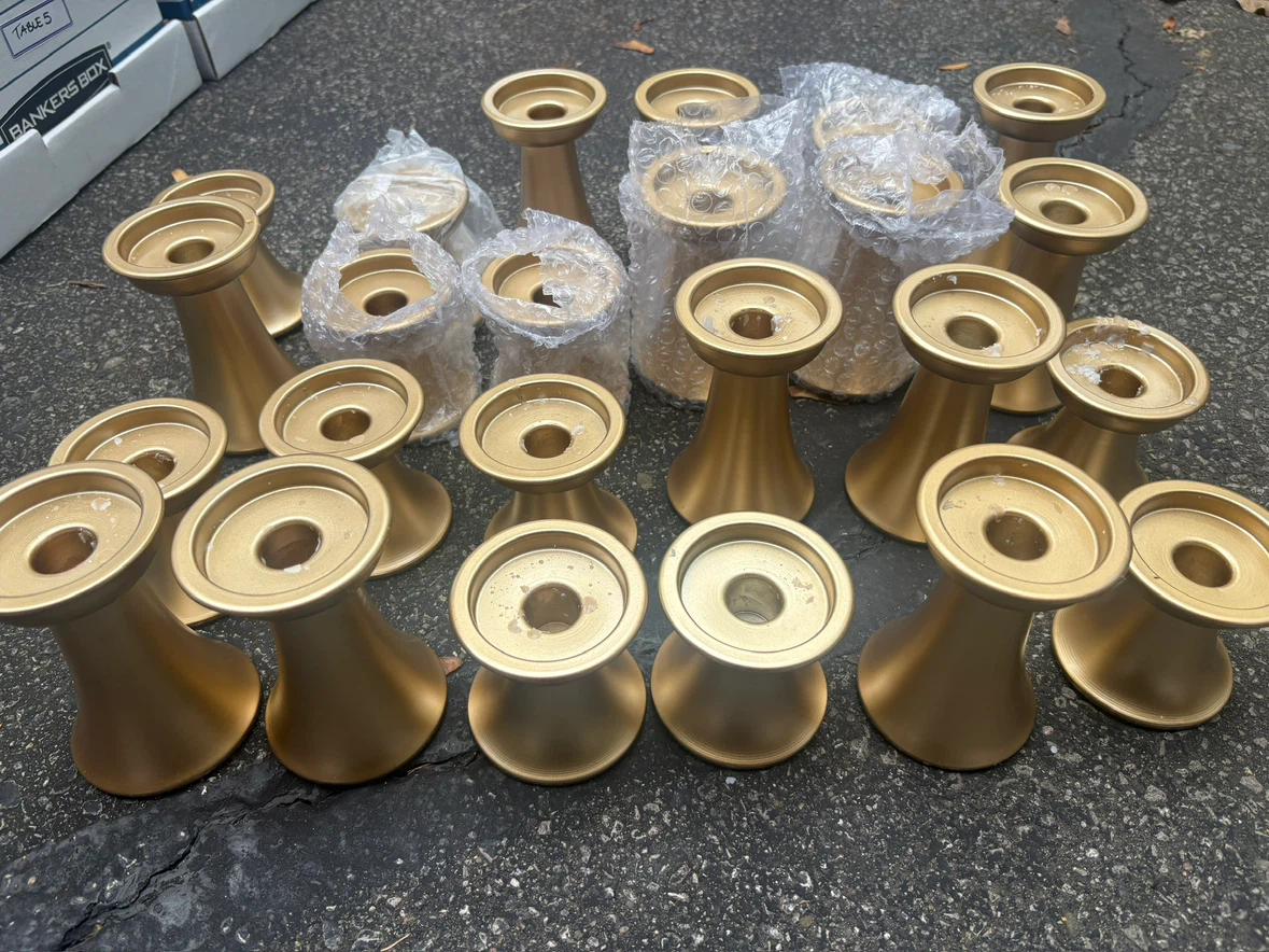 Set of 22 taper Gold Candle Holders - photo 4