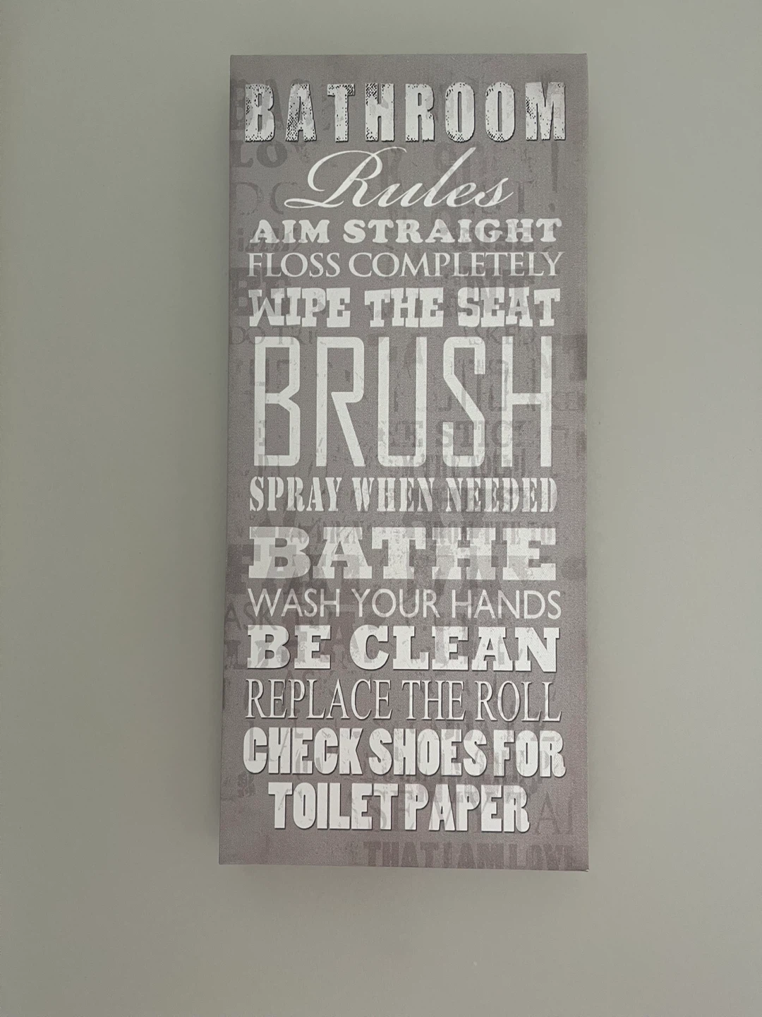 Bathroom Rules Canvas Wall Art