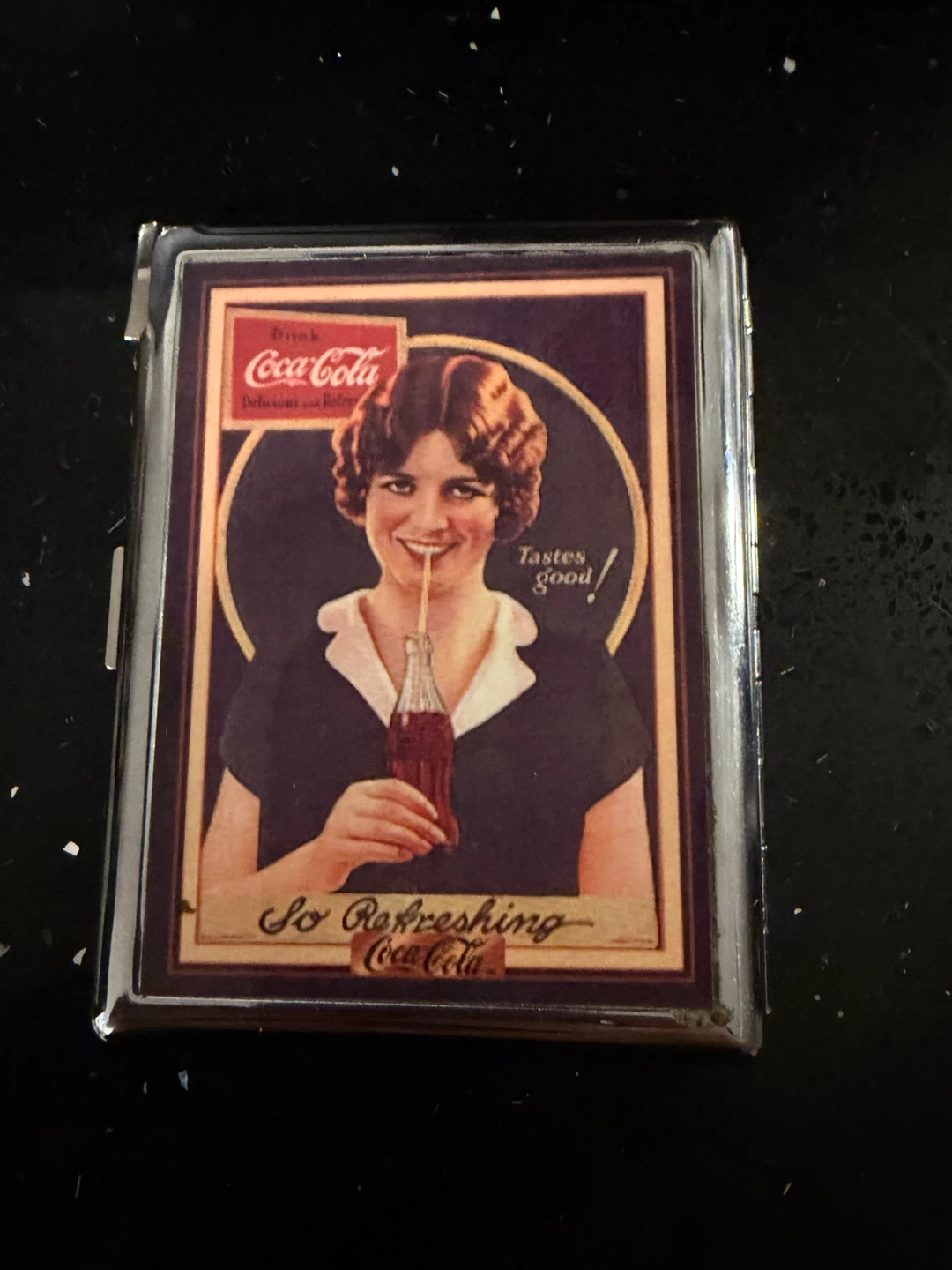 Vintage Coca-Cola Cigarette Case and Lighter Set