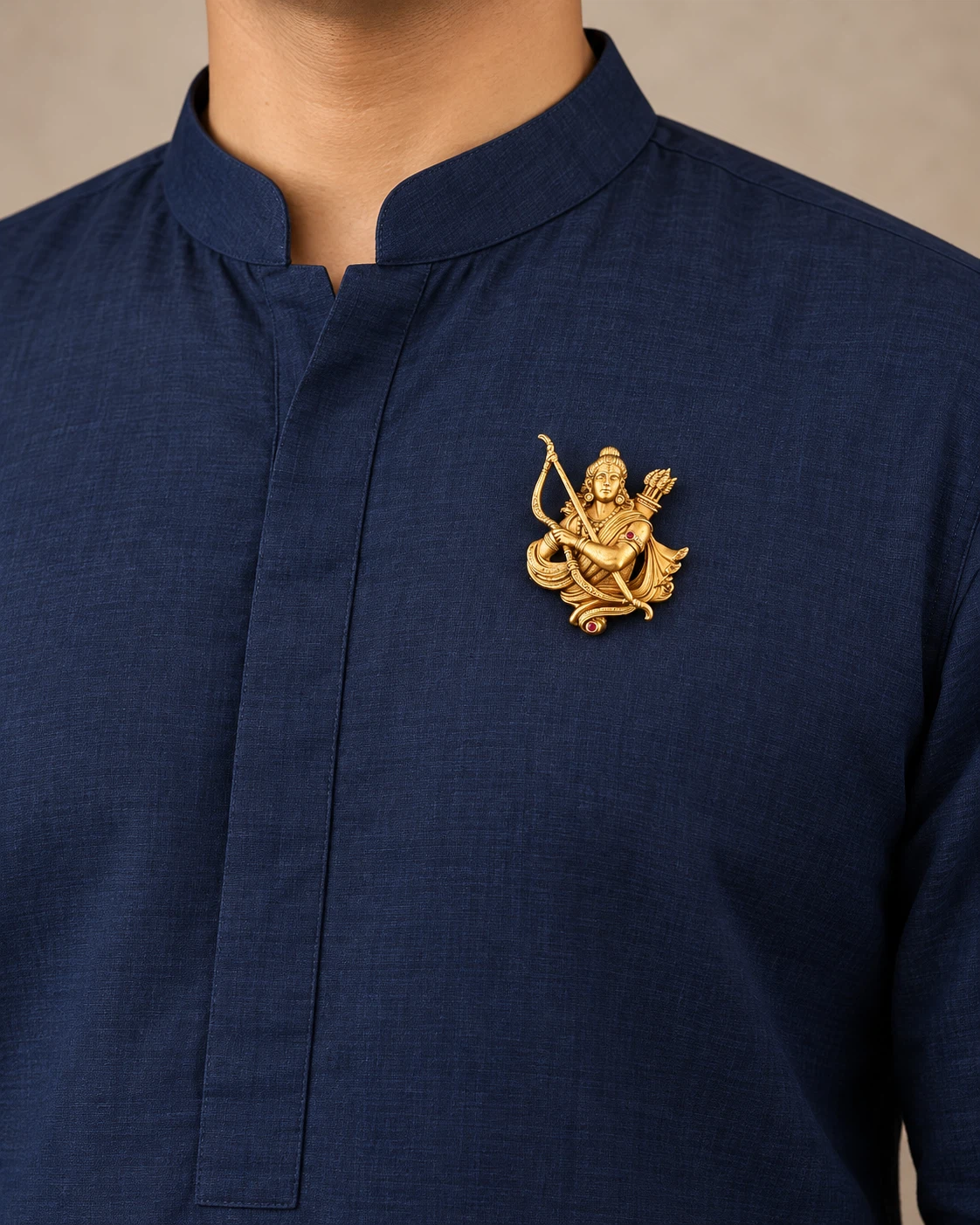 Lord Rama Archer Brooch – Antique Gold-Tone | Diwali Special