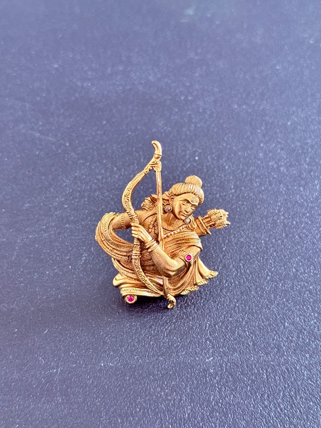 Lord Rama Archer Brooch – Antique Gold-Tone | Diwali Special - photo 2