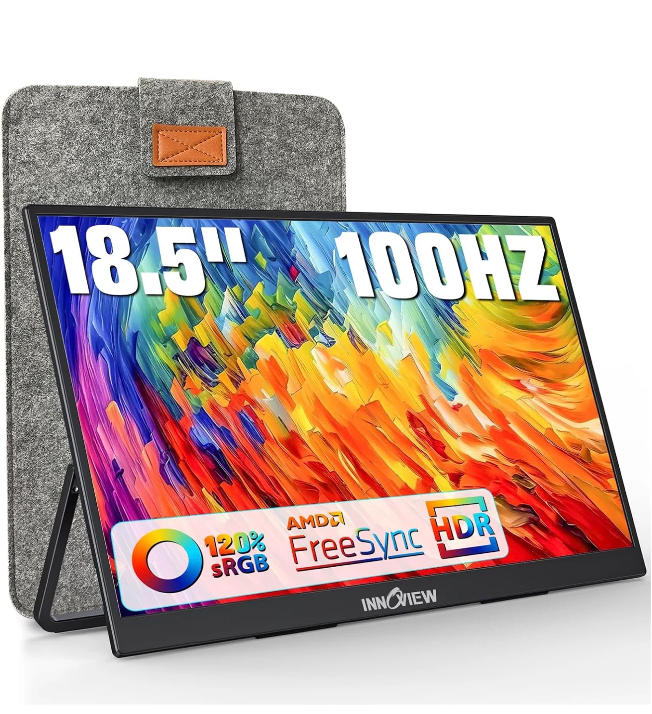 InnoView 18.5 inch 100HZ 120% sRGB, 1080P FHD Portable Monitor