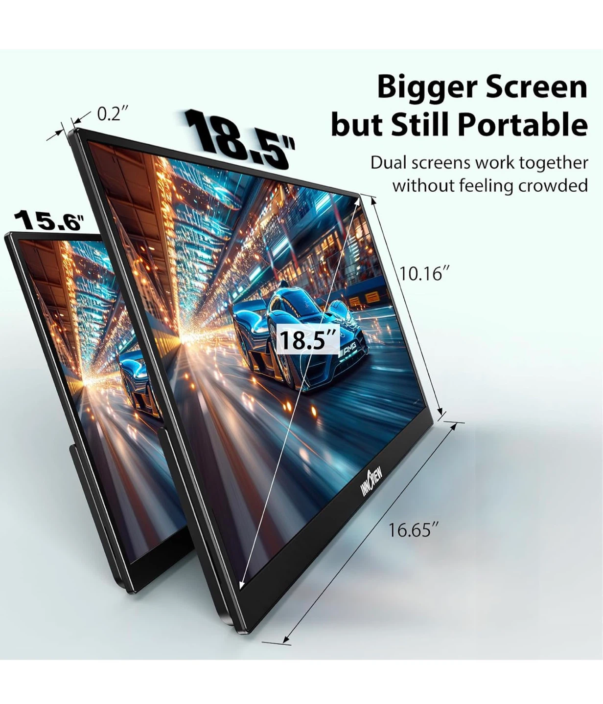 InnoView 18.5 inch 100HZ 120% sRGB, 1080P FHD Portable Monitor - photo 2