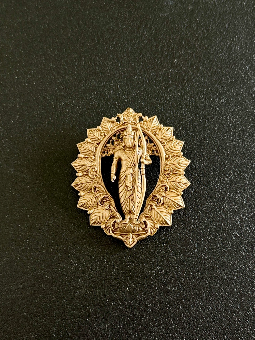Lord Rama Ornate Frame Brooch – Antique Gold | Diwali Special - photo 2