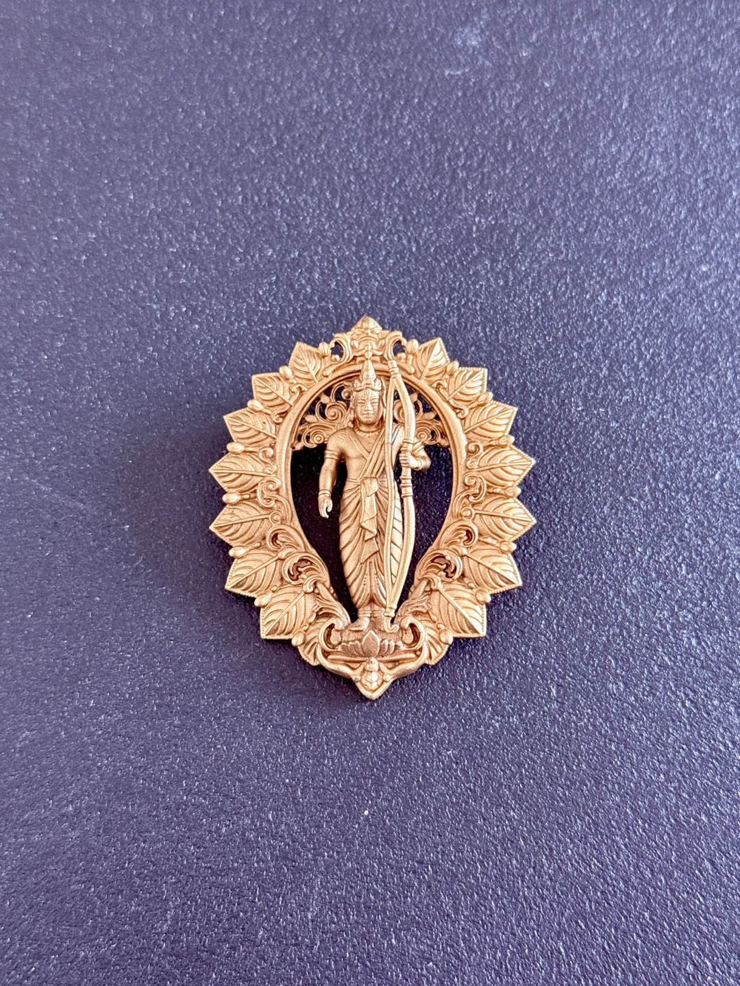 Lord Rama Ornate Frame Brooch – Antique Gold | Diwali Special - photo 3